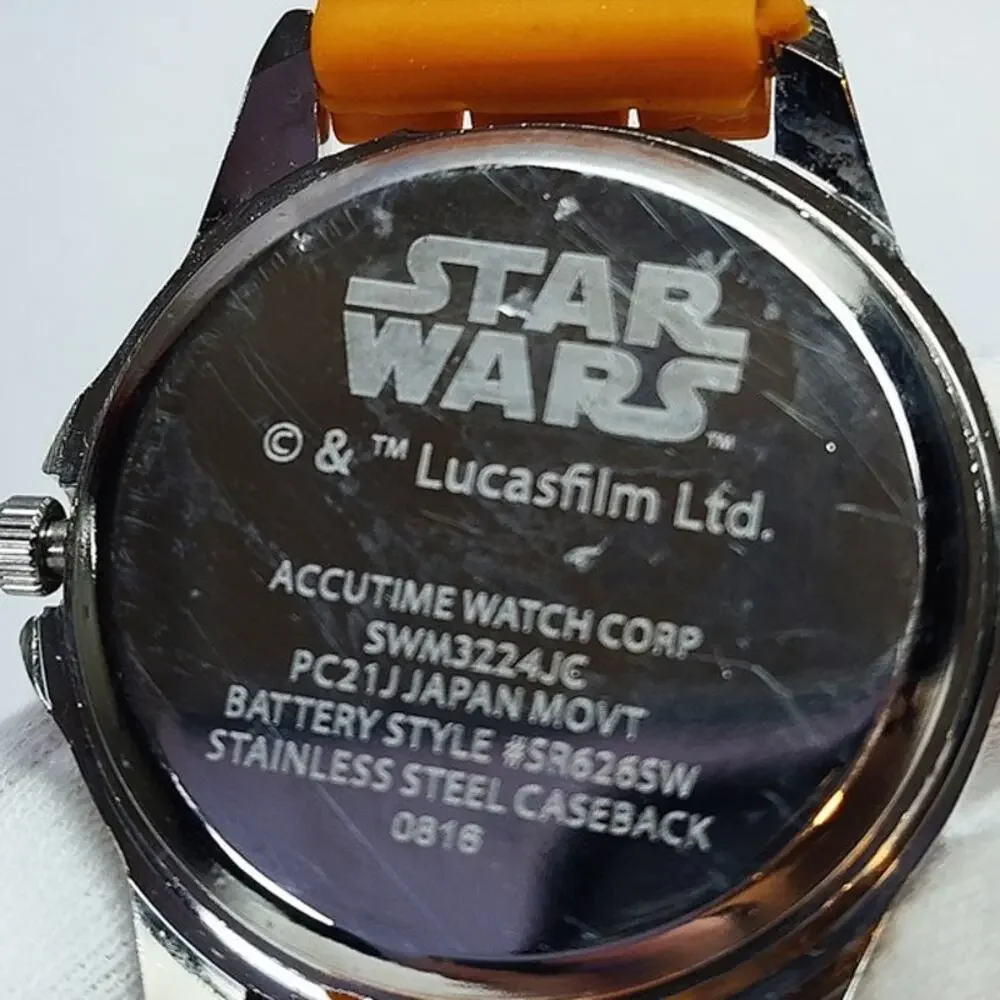 Disney Star Wars BB-8 Learning Watch Orange Strap Labeled Hands